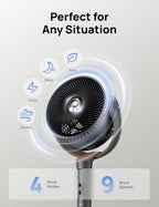 Quiet Oscillating Standing Fan