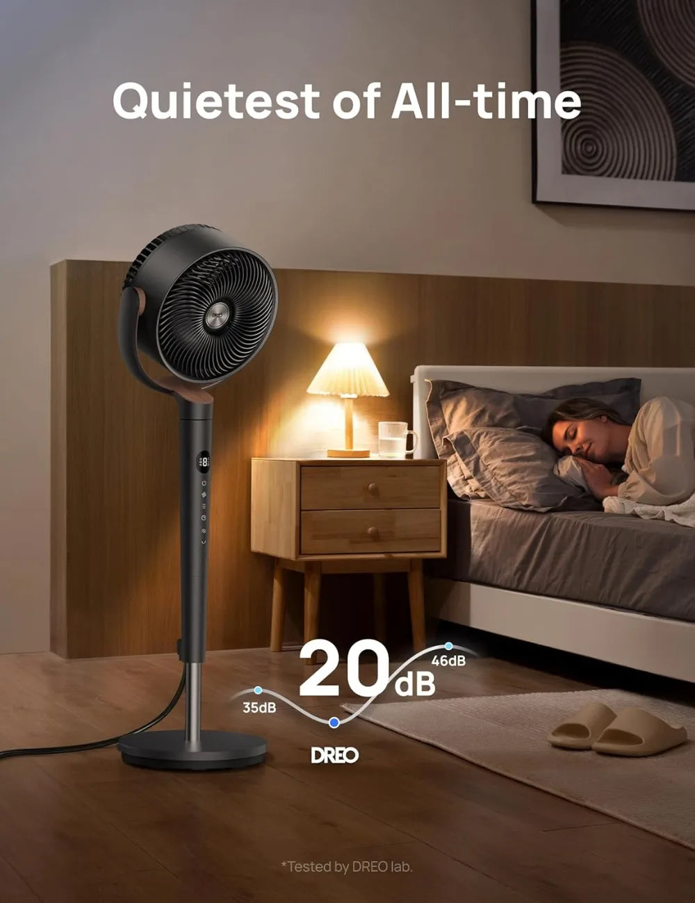 Quiet Oscillating Standing Fan